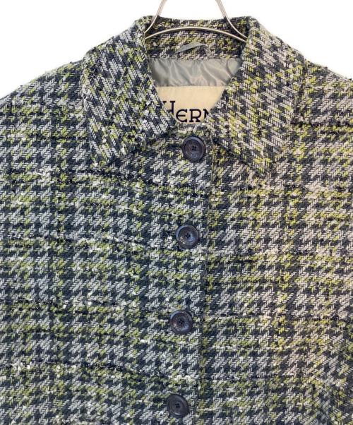 HERNO（ヘルノ）HERNO (ヘルノ) HERNO ステンカラーコート グレー×グリーン サイズ:42の古着・服飾アイテム