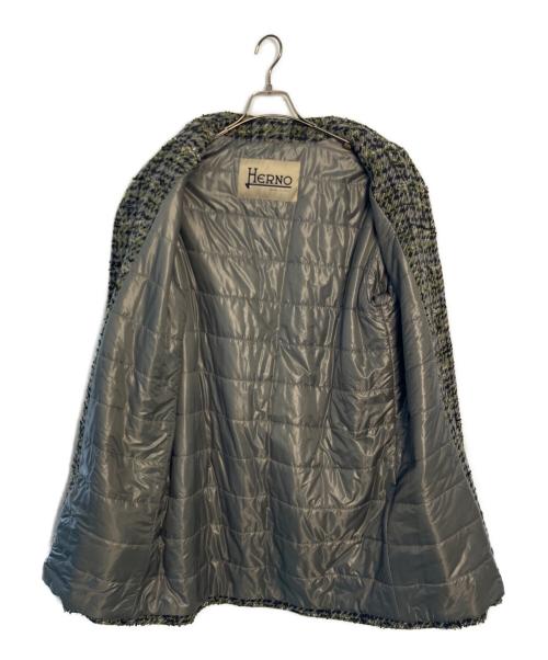 HERNO（ヘルノ）HERNO (ヘルノ) HERNO ステンカラーコート グレー×グリーン サイズ:42の古着・服飾アイテム