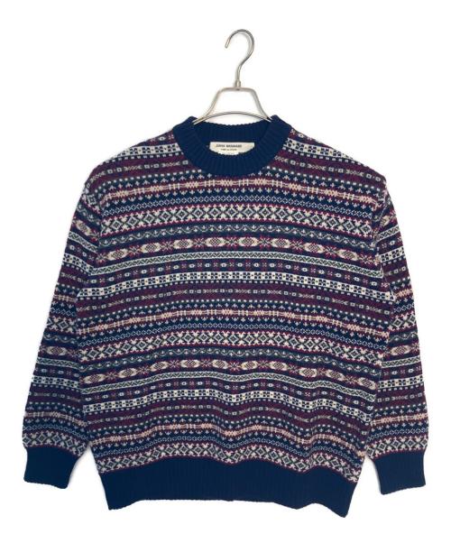 JUNYA WATANABE（ジュンヤワタナベ）junya watanabe (ジュンヤワタナベ) junya watanabe 厚手ニット ネイビー×レッド サイズ:Ｍの古着・服飾アイテム