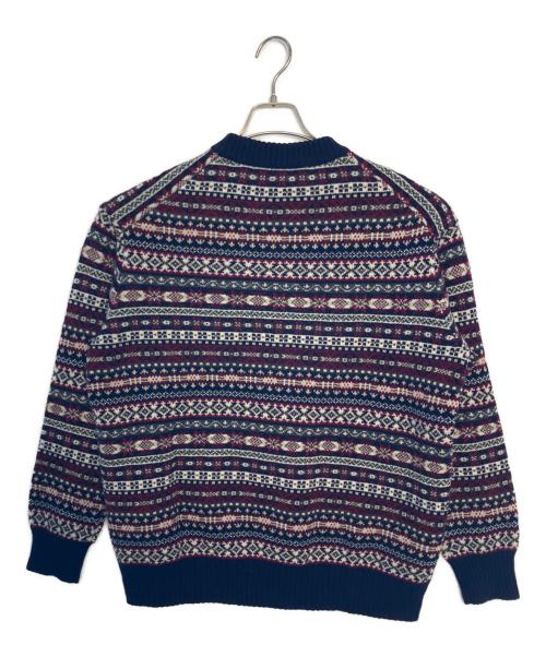 JUNYA WATANABE（ジュンヤワタナベ）junya watanabe (ジュンヤワタナベ) junya watanabe 厚手ニット ネイビー×レッド サイズ:Ｍの古着・服飾アイテム