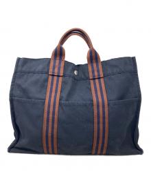 HERMES（エルメス）の古着「HERMES フールトゥMM トートバッグ」｜ネイビー×ブラウン