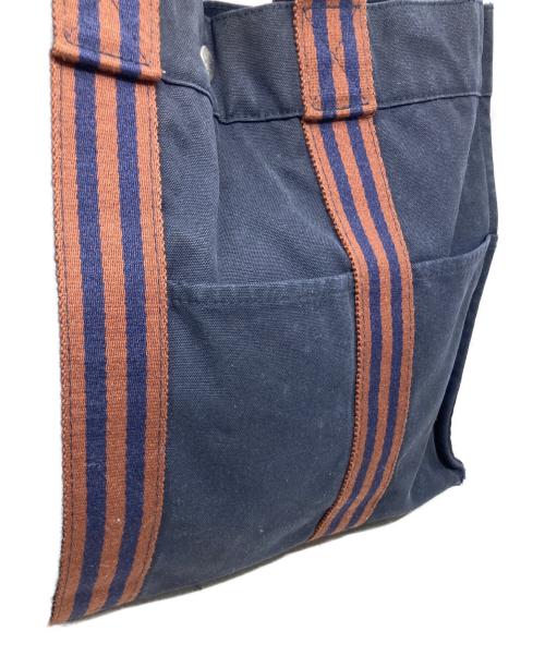 HERMES（エルメス）HERMES (エルメス) HERMES フールトゥMM トートバッグ ネイビー×ブラウンの古着・服飾アイテム