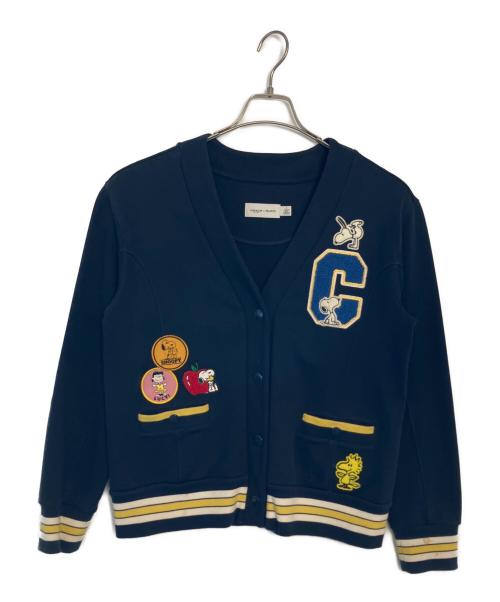 COACH（コーチ）COACH (コーチ) PEANUTS (ピーナッツ) COACH PEANUTS 厚手カーディガン ネイビー サイズ:Sの古着・服飾アイテム