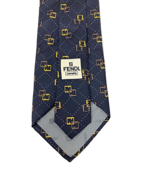 FENDI（フェンディ）FENDI (フェンディ) FENDI ネクタイ ネイビー×イエロー サイズ:-の古着・服飾アイテム