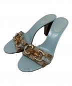GUCCIグッチ）の古着「GUCCI ミュール」｜スカイブルー
