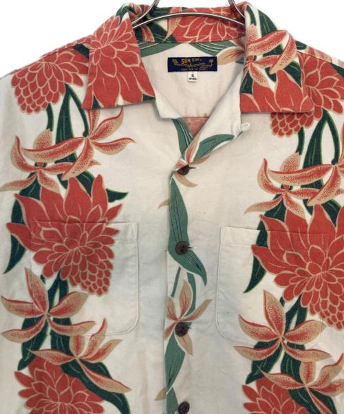 Sun Surf（サンサーフ）Sun Surf (サンサーフ) Sun Surf TORCH GINGER 長袖シャツ ホワイト×ピンク×グリーン サイズ:Sの古着・服飾アイテム