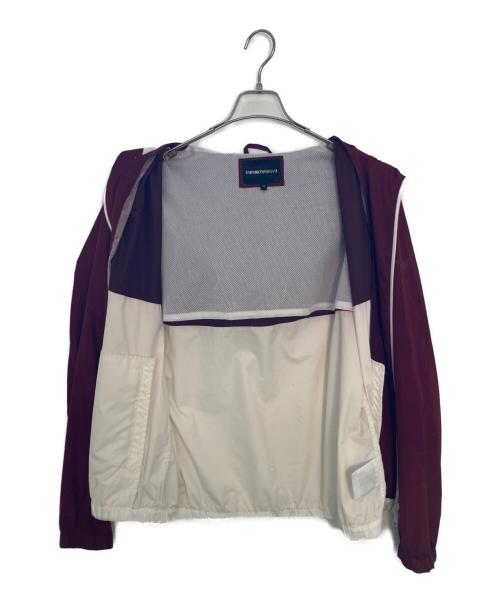 EMPORIO ARMANI（エンポリオ アルマーニ）EMPORIO ARMANI (エンポリオ アルマーニ) EMPORIO ARMANI ジップパーカー ホワイト×レッド サイズ:52の古着・服飾アイテム