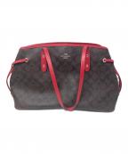 COACHコーチ）の古着「COACH トートバッグ」｜ブラウン×レッド