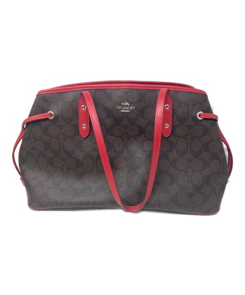 COACH（コーチ）COACH (コーチ) COACH トートバッグ ブラウン×レッドの古着・服飾アイテム