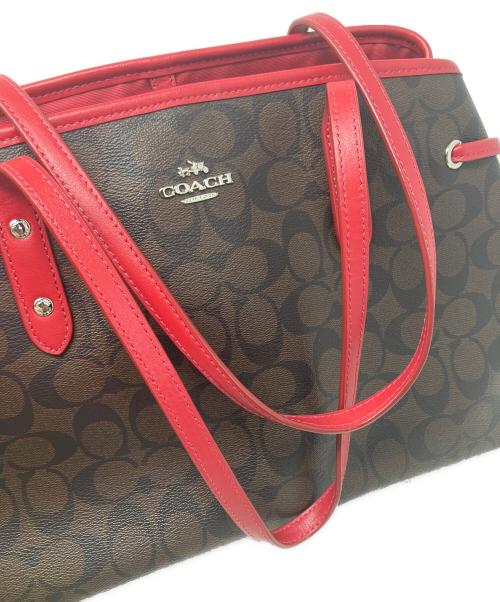 COACH（コーチ）COACH (コーチ) COACH トートバッグ ブラウン×レッドの古着・服飾アイテム