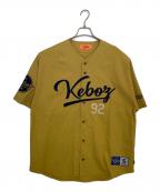 KEBOZケボズ）の古着「KEBOZ 半袖シャツ」｜ベージュ×ネイビー