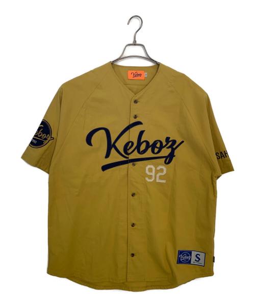 KEBOZ（ケボズ）KEBOZ (ケボズ) KEBOZ 半袖シャツ ベージュ×ネイビー サイズ:Sの古着・服飾アイテム
