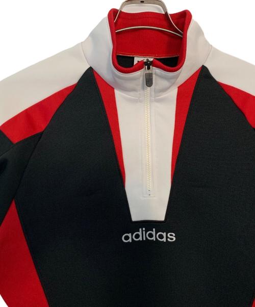 adidas（アディダス）adidas (アディダス) adidas ハーフジップスウェット ブラック×レッド サイズ:MLサイズの古着・服飾アイテム
