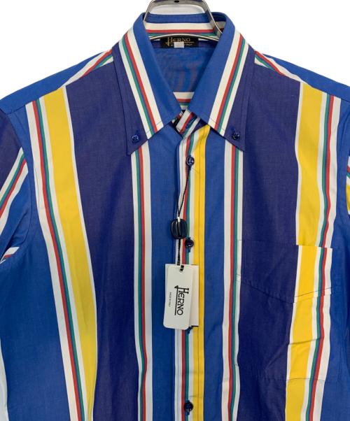 HERNO（ヘルノ）HERNO (ヘルノ) HERNO 半袖シャツ ブルー×イエロー サイズ:46 未使用品の古着・服飾アイテム