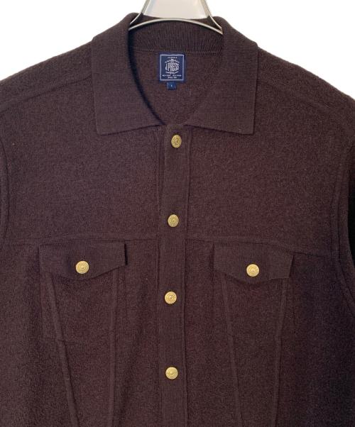 J.PRESS（ジェイプレス）J.PRESS (ジェイプレス) J.PRESS ニットジャケット ブラウン サイズ:Lの古着・服飾アイテム