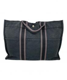 HERMES（エルメス）の古着「HERMES フールトゥ トートMM トートバッグ」｜ブラック×グレー