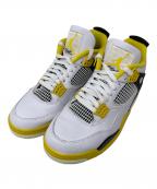 NIKEナイキ）の古着「NIKE AIR JORDAN 4 RETRO ハイカットスニーカー」｜イエロー×グレー