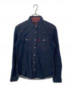 BURBERRY BLACK LABELバーバリーブラックレーベル）の古着「BURBERRY BLACK LABEL 長袖シャツ」｜ネイビー