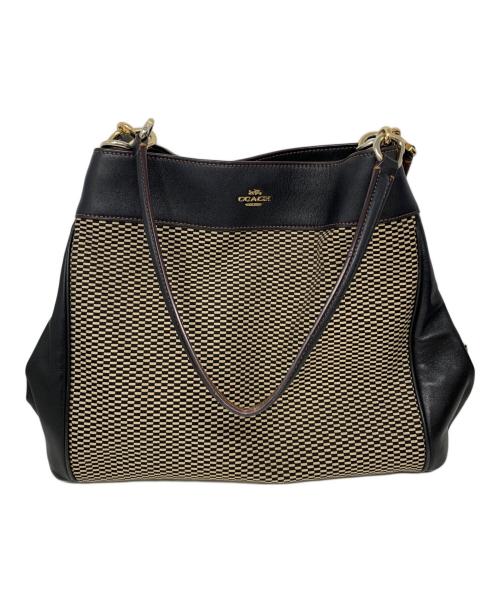 COACH（コーチ）COACH (コーチ) COACH トートバッグ ブラック×ベージュの古着・服飾アイテム