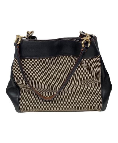COACH（コーチ）COACH (コーチ) COACH トートバッグ ブラック×ベージュの古着・服飾アイテム