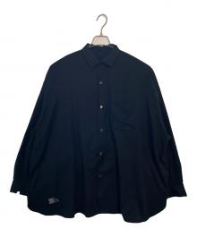 FreshService（フレッシュサービス）の古着「FreshService COOLFIBER OPEN COLLAR L/S SHIRT 長袖シャツ」｜ブラック