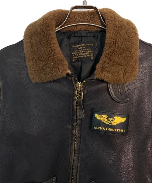 ALPHA（アルファ）ALPHA (アルファ) ALPHA G-1レザーフライトジャケット ブラウン サイズ:38の古着・服飾アイテム