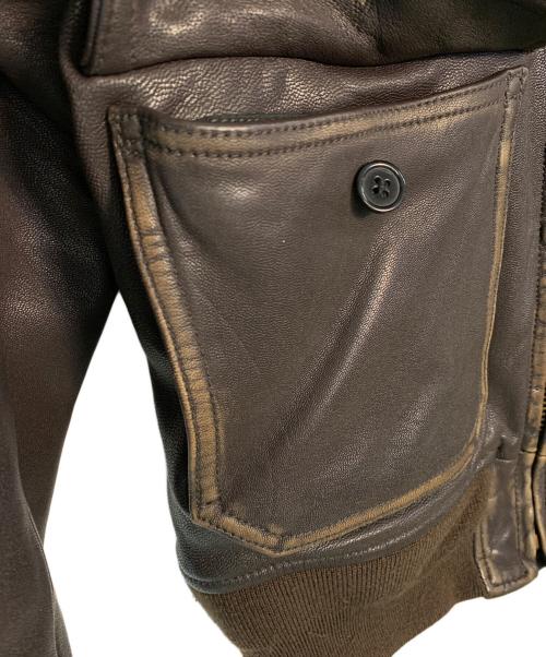 ALPHA（アルファ）ALPHA (アルファ) ALPHA G-1レザーフライトジャケット ブラウン サイズ:38の古着・服飾アイテム