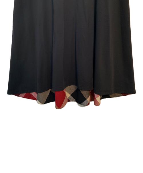 BLUE LABEL CRESTBRIDGE（ブルーレーベルクレストブリッジ）BLUE LABEL CRESTBRIDGE (ブルーレーベルクレストブリッジ) BLUE LABEL CRESTBRIDGE 半袖ワンピース ブラック サイズ:38の古着・服飾アイテム