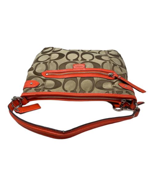 COACH（コーチ）COACH (コーチ) COACH 2WAYバッグ ベージュ×レッドの古着・服飾アイテム