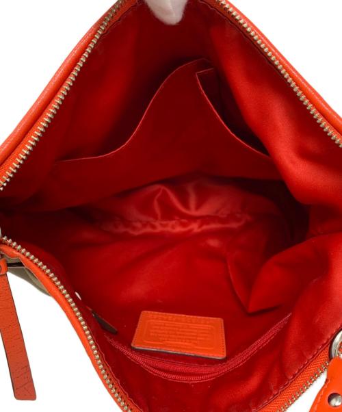 COACH（コーチ）COACH (コーチ) COACH 2WAYバッグ ベージュ×レッドの古着・服飾アイテム