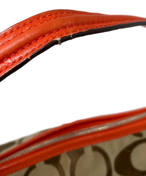 COACH（コーチ）COACH (コーチ) COACH 2WAYバッグ ベージュ×レッドの古着・服飾アイテム