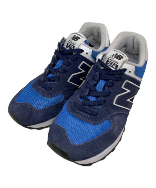 NEW BALANCE（ニューバランス）NEW BALANCE (ニューバランス) NEW BALANCE 574 ローカットスニーカー ブルー×ネイビー サイズ:24.5cmの古着・服飾アイテム