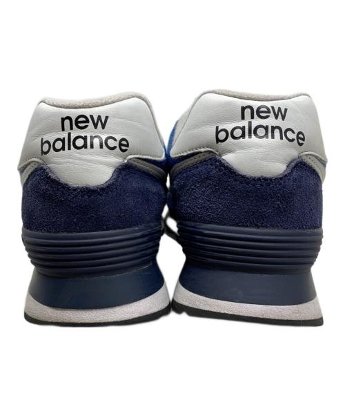 NEW BALANCE（ニューバランス）NEW BALANCE (ニューバランス) NEW BALANCE 574 ローカットスニーカー ブルー×ネイビー サイズ:24.5cmの古着・服飾アイテム