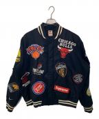 NIKE×SUPREMEナイキ×シュプリーム）の古着「NIKE Supreme NBA Teams Warm Up Jacket スタジャン」｜ブラック