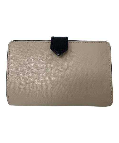 Kate Spade（ケイトスペード）Kate Spade (ケイトスペード) Kate Spade 2つ折りミドル財布 ベージュ×ブラックの古着・服飾アイテム