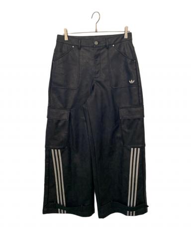【鬼レア❗️】黒タグ  レザー トラックパンツ 古着 ジャージ 中古・古着通販】adidas (アディダス) adidas ビンテージフェイク
