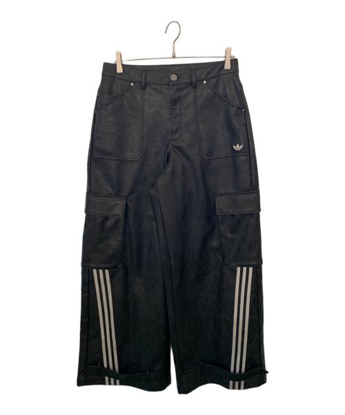 adidas（アディダス）adidas (アディダス) adidas ビンテージフェイクレザーパンツ ブラック サイズ:30の古着・服飾アイテム