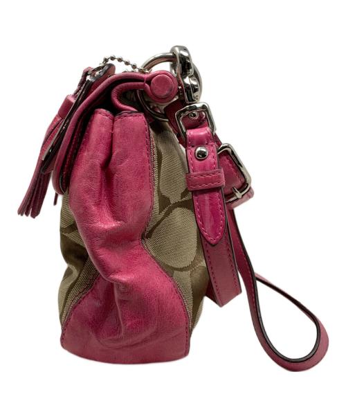 COACH（コーチ）COACH (コーチ) COACH シグネチャー 2WAYショルダーバッグ ショッキングピンクの古着・服飾アイテム