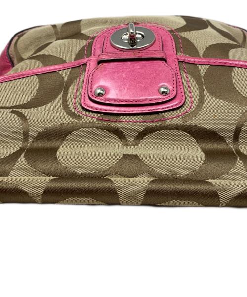 COACH（コーチ）COACH (コーチ) COACH シグネチャー 2WAYショルダーバッグ ショッキングピンクの古着・服飾アイテム
