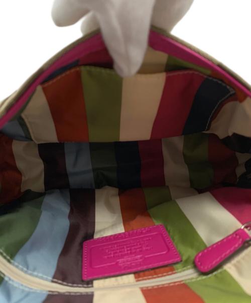 COACH（コーチ）COACH (コーチ) COACH シグネチャー 2WAYショルダーバッグ ショッキングピンクの古着・服飾アイテム