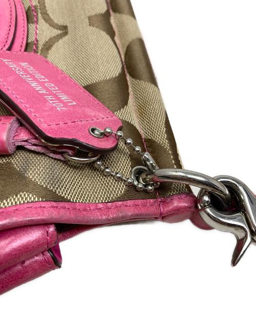 COACH（コーチ）COACH (コーチ) COACH シグネチャー 2WAYショルダーバッグ ショッキングピンクの古着・服飾アイテム