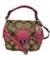 COACH（コーチ）の古着「COACH シグネチャー 2WAYショルダーバッグ」｜ショッキングピンク