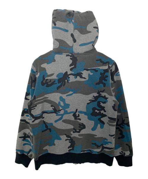 X-LARGE（エクストララージ）X-LARGE (エクストララージ) X-LARGE ジップパーカー グレー×ブルー×ブラック サイズ:Mの古着・服飾アイテム