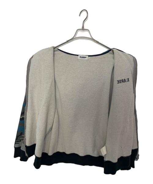 X-LARGE（エクストララージ）X-LARGE (エクストララージ) X-LARGE ジップパーカー グレー×ブルー×ブラック サイズ:Mの古着・服飾アイテム