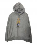 POLO RALPH LAURENポロ・ラルフローレン）の古着「POLO RALPH LAUREN スウェットプルパーカー」｜ライトグレー
