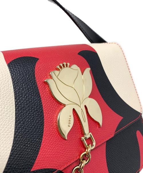 FURLA（フルラ）FURLA (フルラ) FURLA ショルダーバッグ レッド×ベージュの古着・服飾アイテム