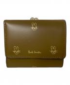 PAUL SMITHポールスミス）の古着「Paul Smith ミックスドゥードゥル がま口財布」｜カーキ