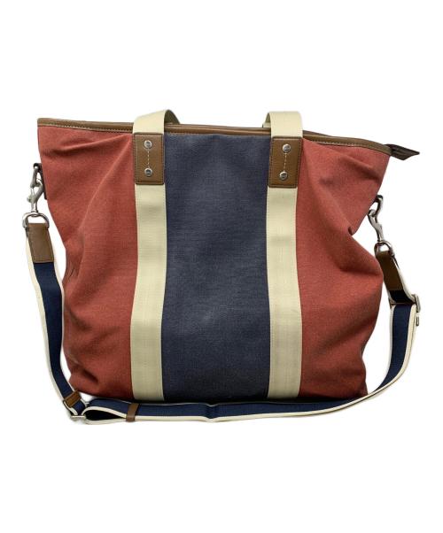 COACH（コーチ）COACH (コーチ) COACH 2WAYトートバッグ ブラウン×ネイビーの古着・服飾アイテム