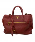 PRADAプラダ）の古着「PRADA ヴィッテロダイノ 2WAYハンドバッグ」｜ワインレッド