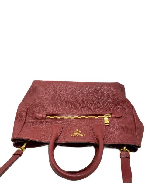 PRADA（プラダ）PRADA (プラダ) PRADA ヴィッテロダイノ 2WAYハンドバッグ ワインレッドの古着・服飾アイテム